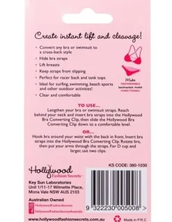 Hollywood Fashion Secrets Bra Converting Clips in Clear