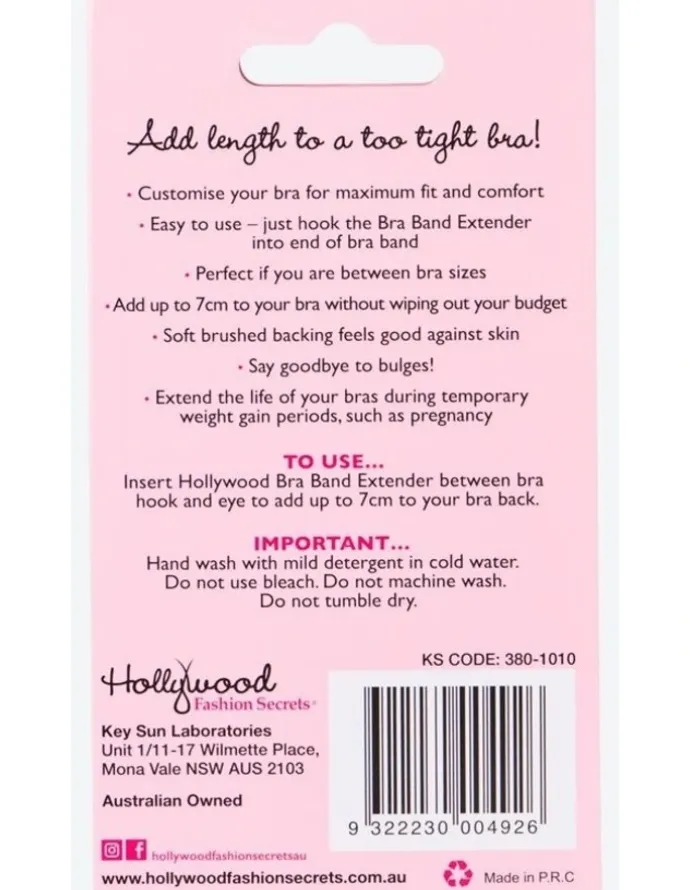 Hollywood Fashion Secrets Bra Band Extenders in Clear