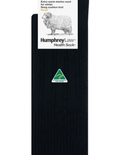 Humphrey Law 90% Fine Merino Wool Winter Health Over The Calf Socks in Black