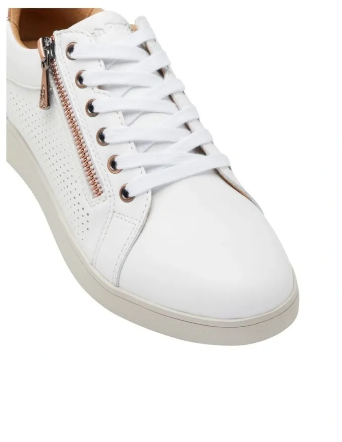 Hush Puppies Mimosa Perf Sneaker in White/Copper