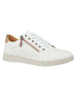 Hush Puppies Mimosa Perf Sneaker in White/Copper