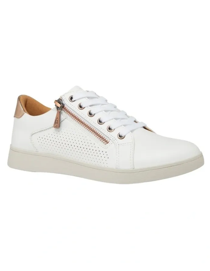 Hush Puppies Mimosa Perf Sneaker in White/Copper