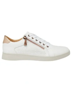 Hush Puppies Mimosa Perf Sneaker in White/Copper