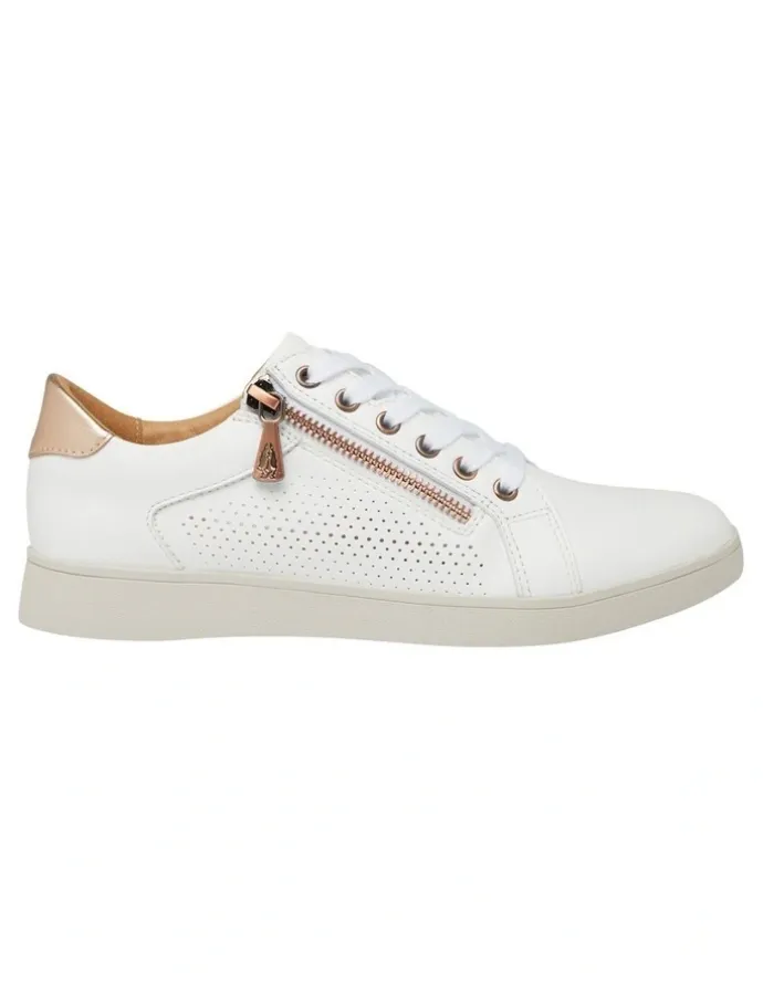 Hush Puppies Mimosa Perf Sneaker in White/Copper