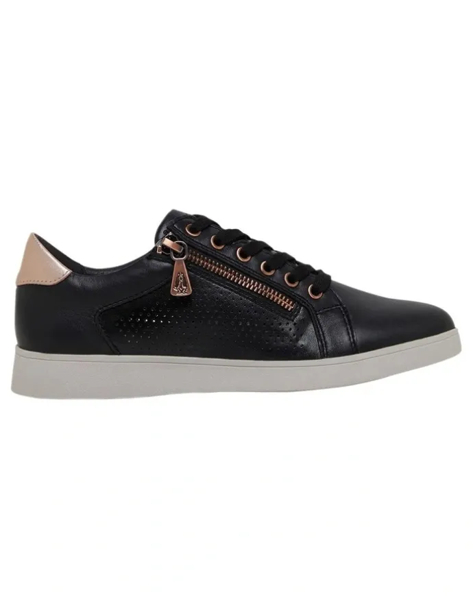 Hush Puppies Mimosa Perf Sneaker in Black/Copper
