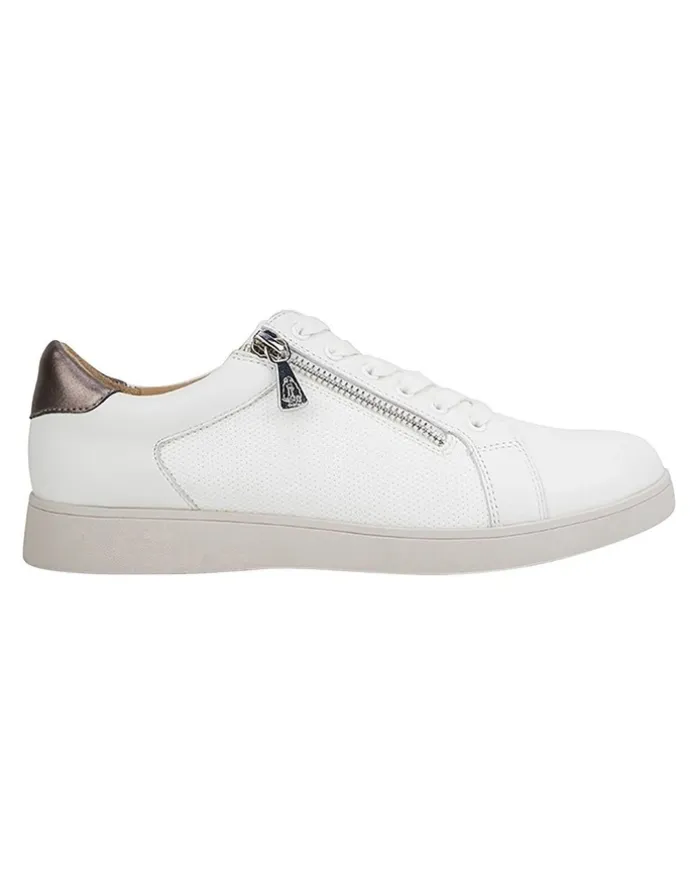 Hush Puppies Mimosa White Zip Up Sneaker in White