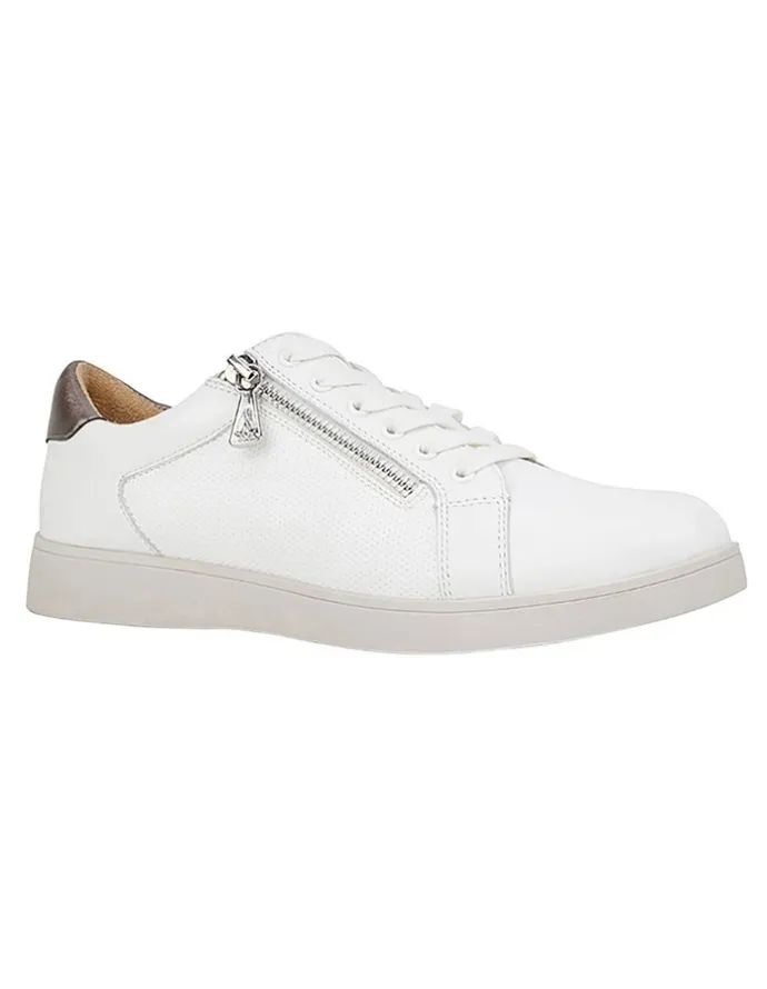 Hush Puppies Mimosa White Zip Up Sneaker in White