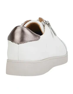Hush Puppies Mimosa White Zip Up Sneaker in White