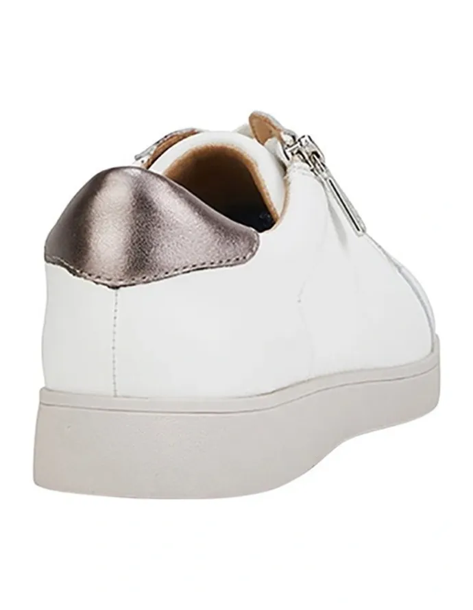 Hush Puppies Mimosa White Zip Up Sneaker in White