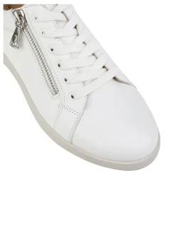 Hush Puppies Mimosa White Zip Up Sneaker in White