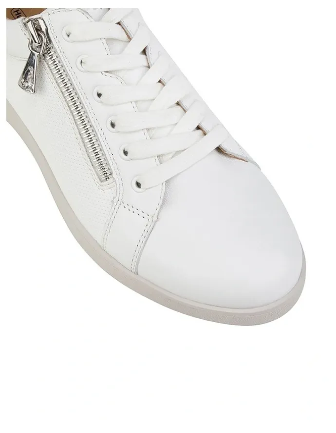 Hush Puppies Mimosa White Zip Up Sneaker in White