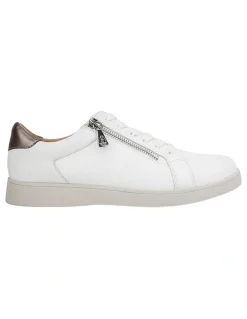 Hush Puppies Mimosa White Zip Up Sneaker in White