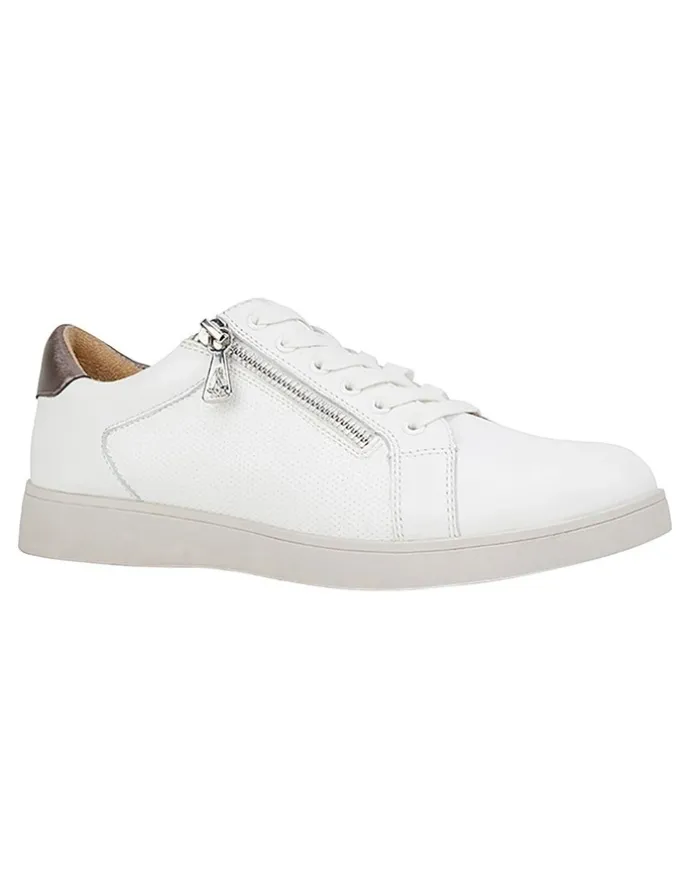 Hush Puppies Mimosa White Zip Up Sneaker in White