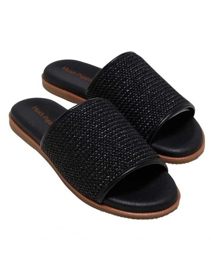 Hush Puppies Paradise Weave Sandal in Black Weave