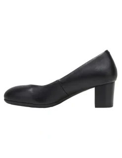 Hush Puppies The Block Leather Heeled Shoes in Black