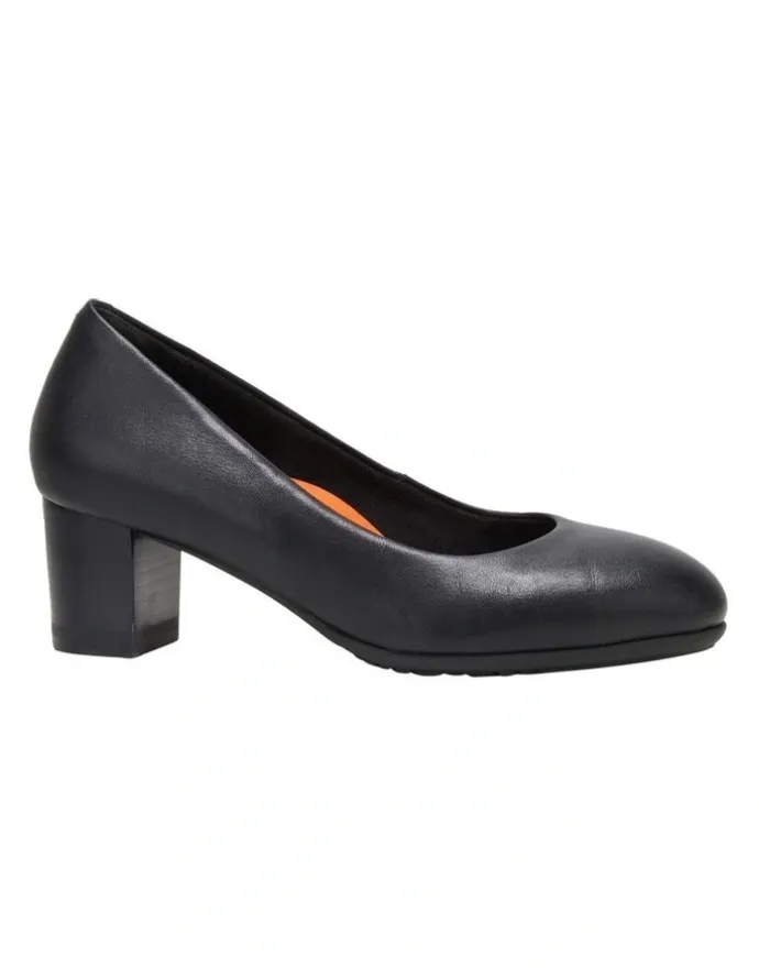Hush Puppies The Block Leather Heeled Shoes in Black
