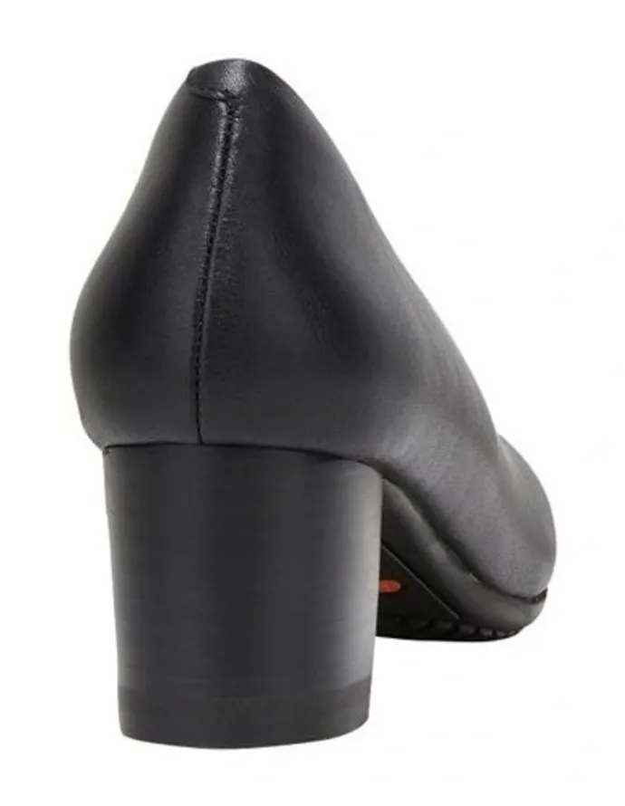 Hush Puppies The Block Leather Heeled Shoes in Black