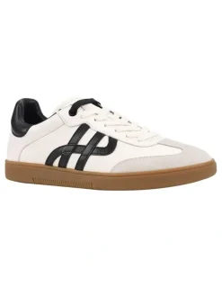 Hush Puppies Trackside Shoes in White/Black