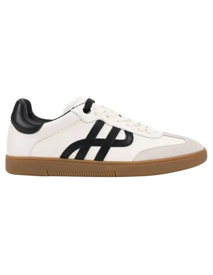 Hush Puppies Trackside Shoes in White/Black