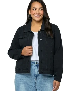 Indigo Tonic Denise Denim Jacket in Black