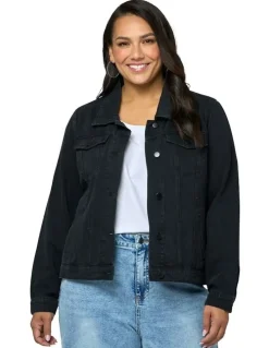 Indigo Tonic Denise Denim Jacket in Black