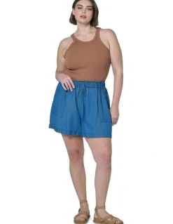 Indigo Tonic Jadie Chambray Shorts in Blue
