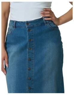 Indigo Tonic Jeannie Midi Skirt in Denim