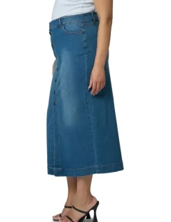 Indigo Tonic Jeannie Midi Skirt in Denim