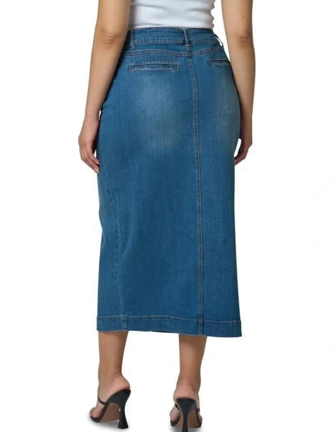 Indigo Tonic Jeannie Midi Skirt in Denim