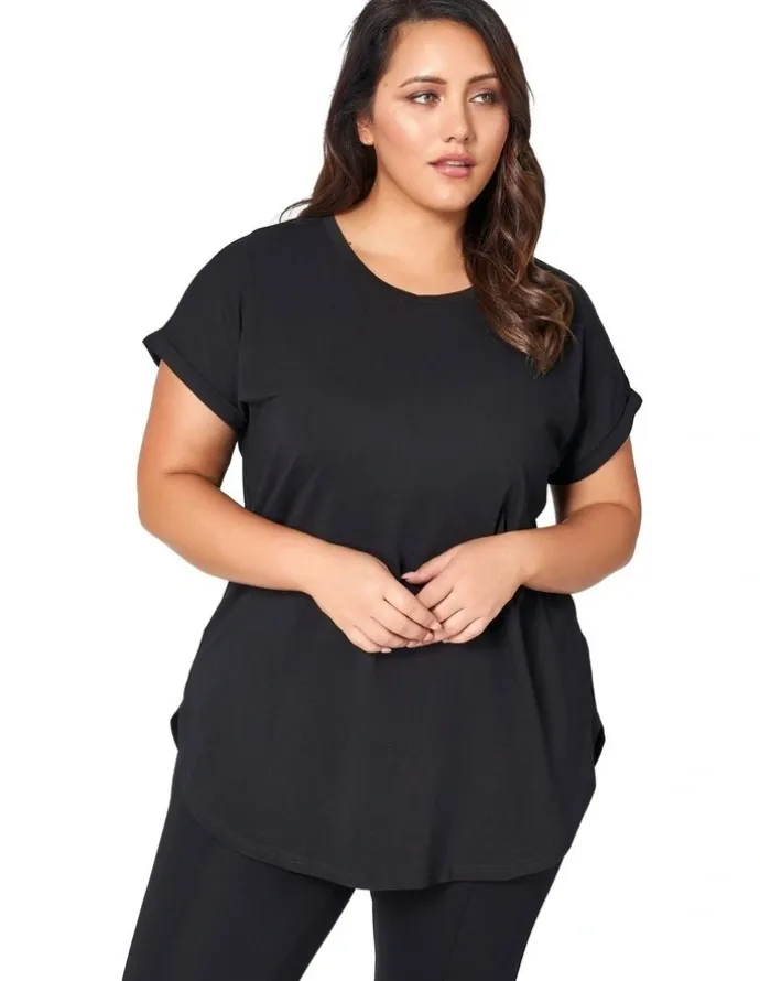 Indigo Tonic Lauren Longline Tee in Black