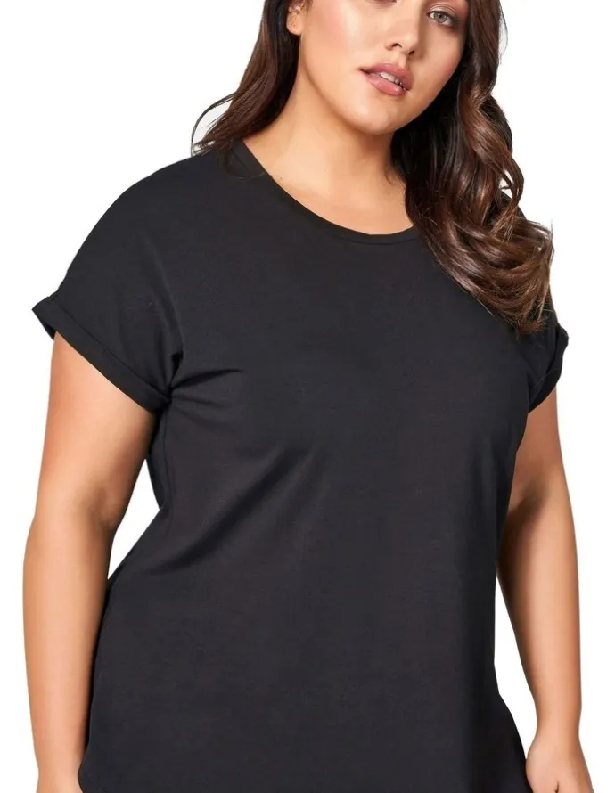 Indigo Tonic Lauren Longline Tee in Black