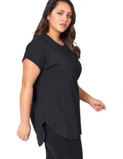 Indigo Tonic Lauren Longline Tee in Black