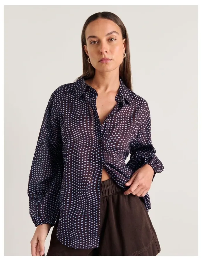 JAG Ania Spot Long Sleeve Shirt