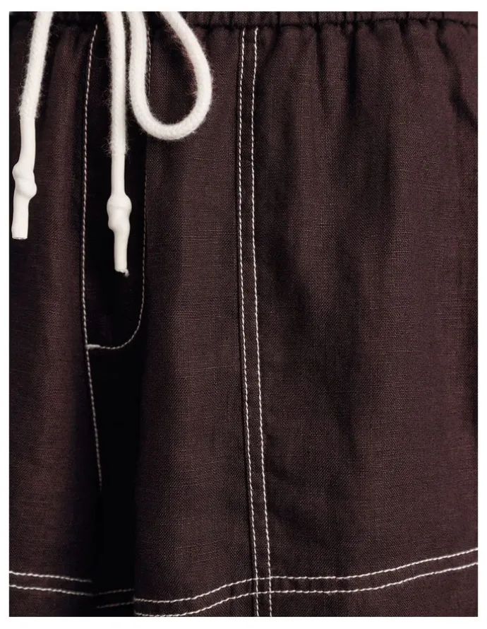 JAG Gigi Linen Pull On Shorts in Brown