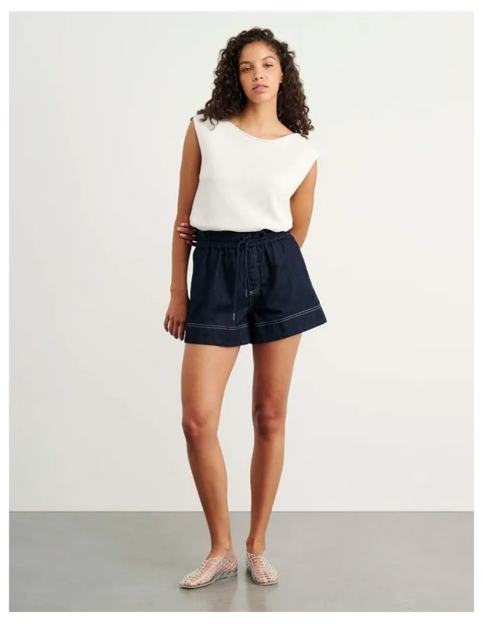 JAG Loe Denim Pull On Short in Raw Wash
