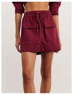 JAG Loe Denim Skirt in Wine
