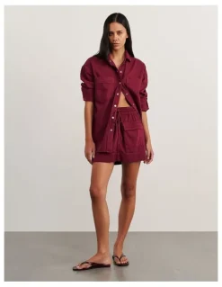 JAG Loe Denim Skirt in Wine
