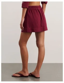 JAG Loe Denim Skirt in Wine
