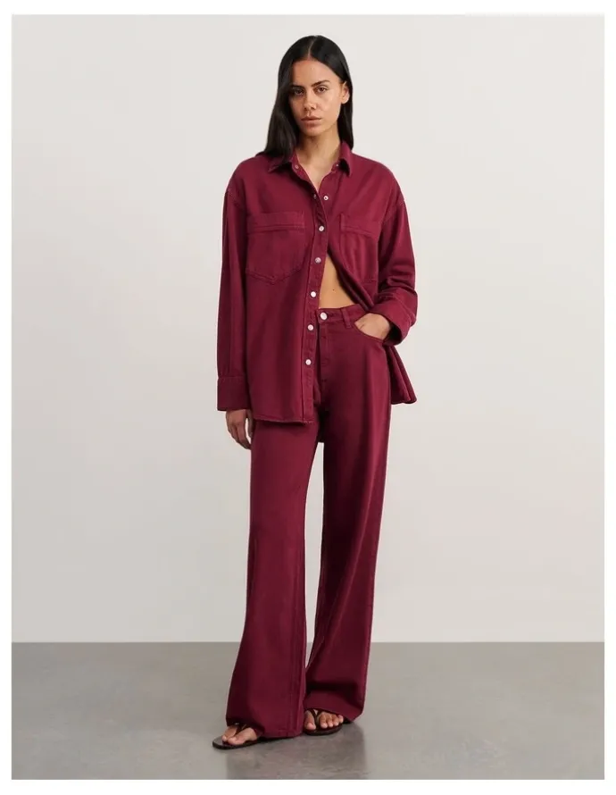 JAG Loe Mid Rise Straight Jean in Wine