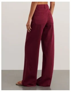 JAG Loe Mid Rise Straight Jean in Wine