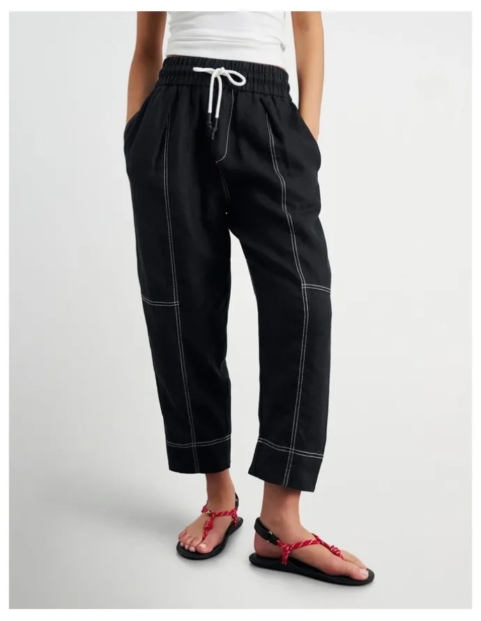 JAG Sabine Linen Pull On Pant in Black