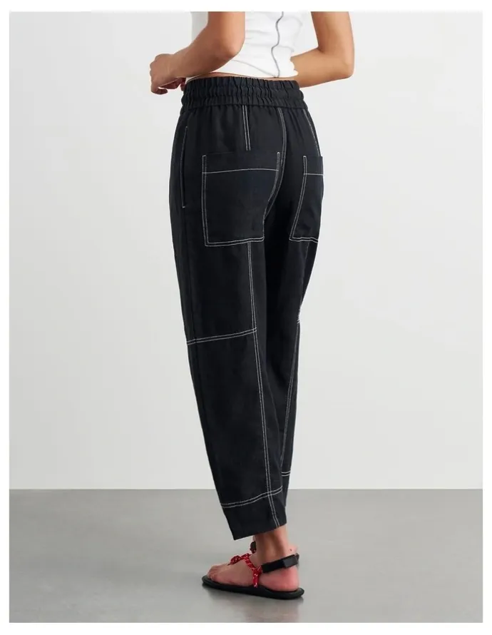 JAG Sabine Linen Pull On Pant in Black