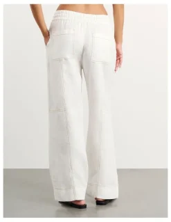 JAG Sabine Linen Relaxed Leg Pant in White