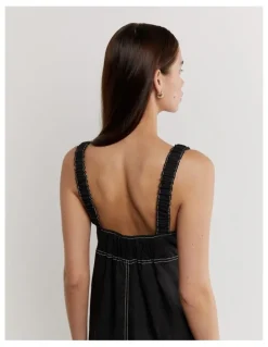 JAG Sara Linen Midi Dress in Black