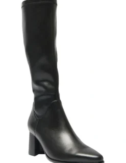 Jane Debster Altona Knee Boots in Black Leather