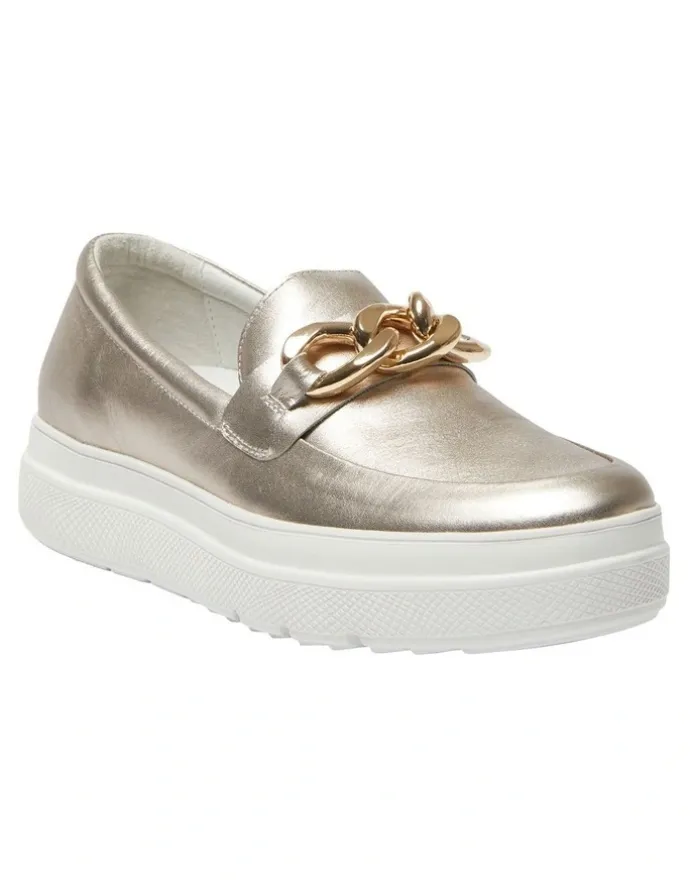 Jane Debster Bates Sneakers in Soft Gold Metallic