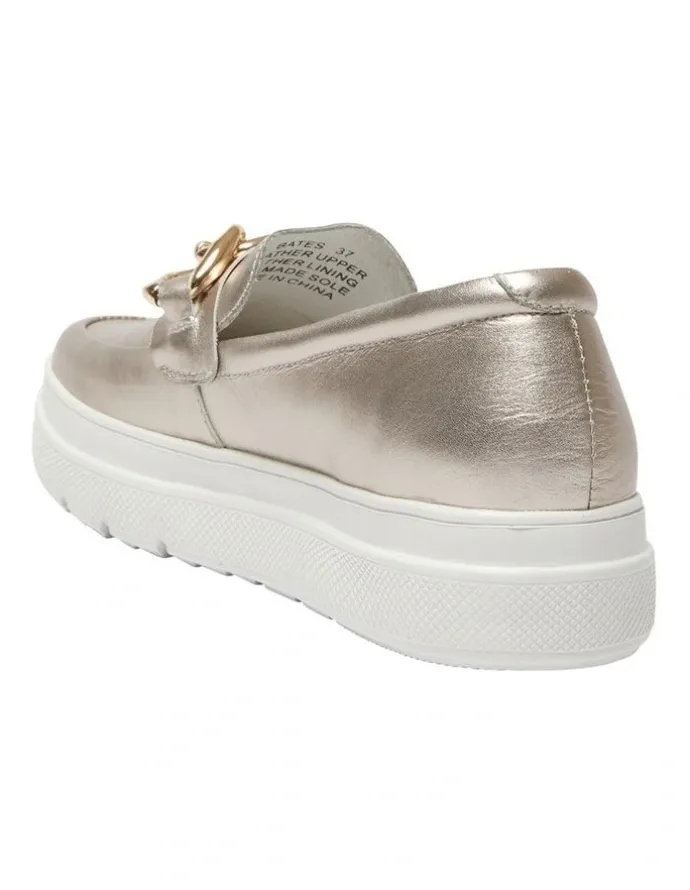 Jane Debster Bates Sneakers in Soft Gold Metallic