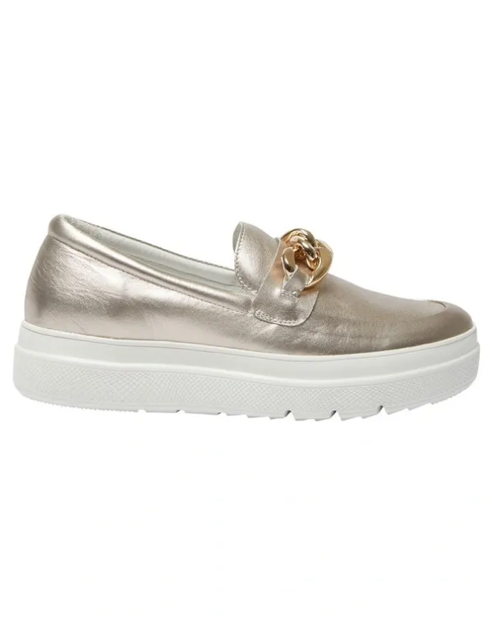 Jane Debster Bates Sneakers in Soft Gold Metallic