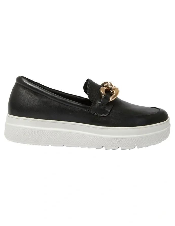 Jane Debster Bates Sneaker in Black Leather