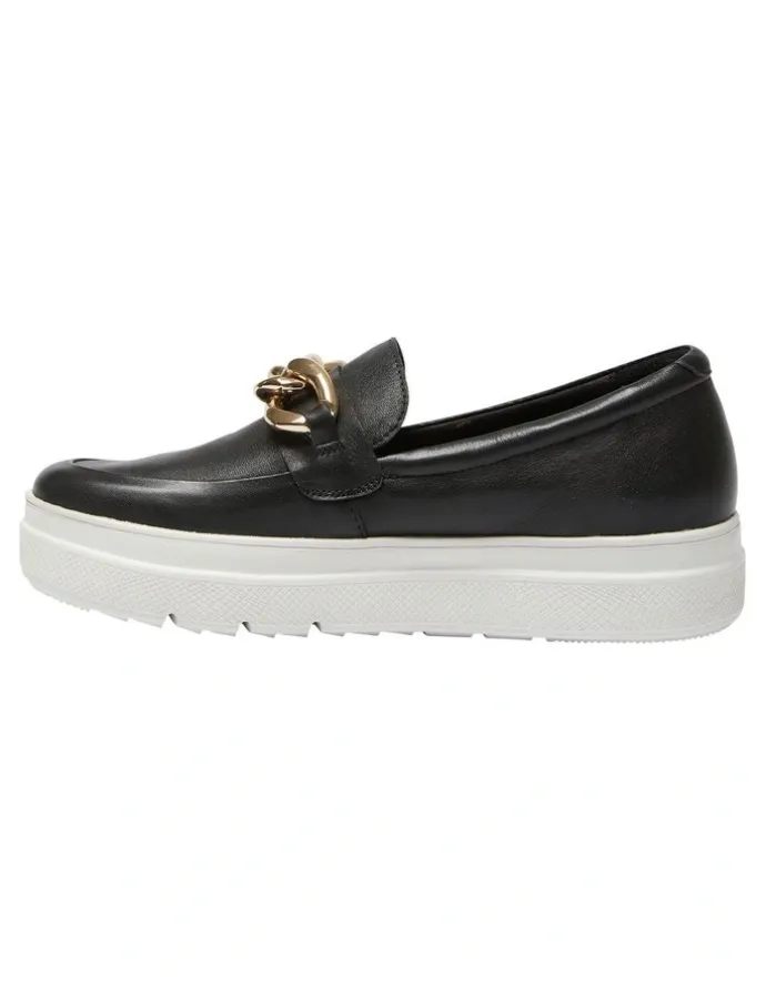 Jane Debster Bates Sneaker in Black Leather